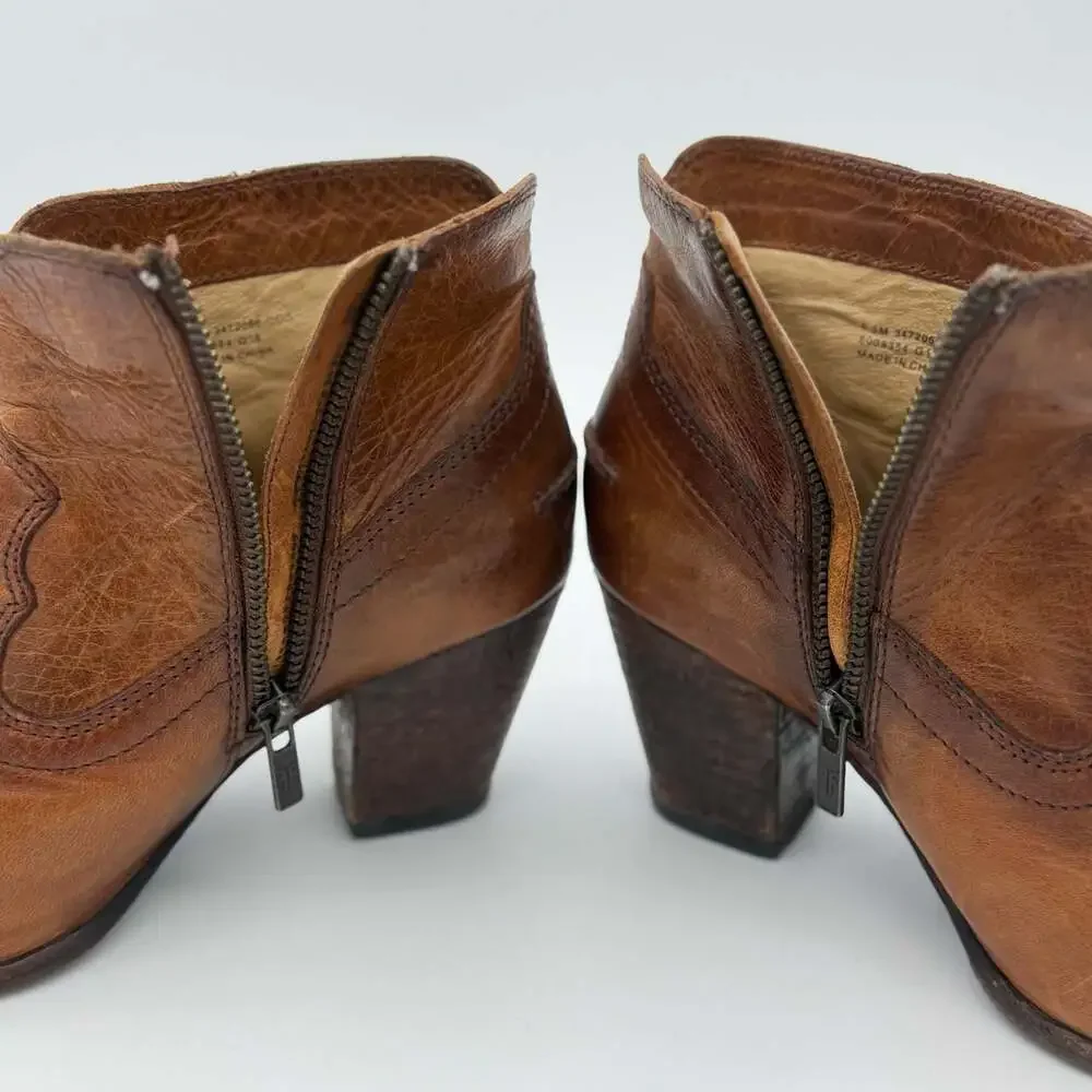 Frye Renee Seam Short Leather Ankle Boots